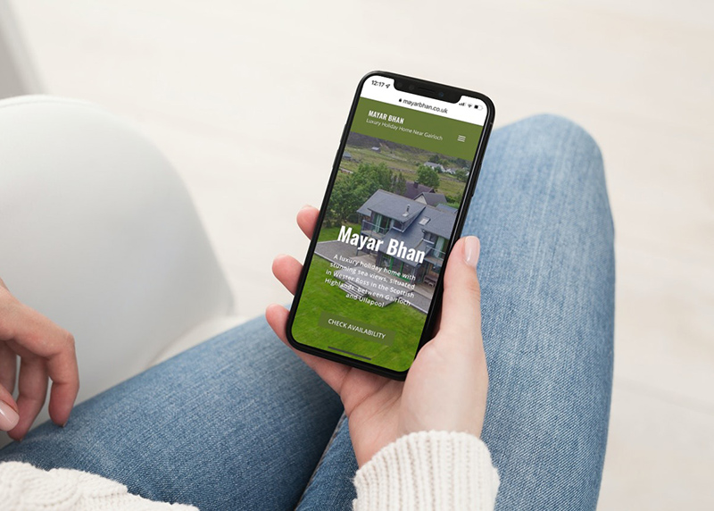 Holiday Home Website Design - Mobile Device